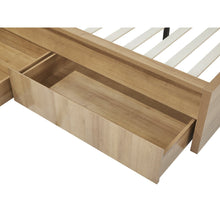 Load image into Gallery viewer, Harris Double Wooden Bed Frame with Storage - Oak