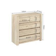 Load image into Gallery viewer, Borneo 5 Drawers Tallboy - Oak