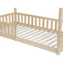 Load image into Gallery viewer, Minto Single Wooden House Bed Frame - Oak