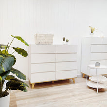 Load image into Gallery viewer, Hudson 8 Drawers Lowboy - White