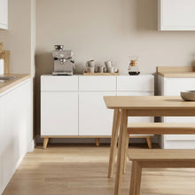 Load image into Gallery viewer, Hudson 1.35m Sideboard Buffet Table - White