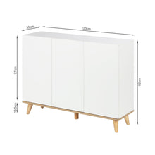 Load image into Gallery viewer, Hudson 3 Door Shoe Cabinet Storage Rack - White