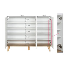 Load image into Gallery viewer, Hudson 3 Door Shoe Cabinet Storage Rack - White