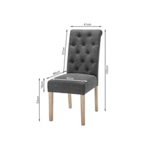 Load image into Gallery viewer, Zoey Upholstered Dining Chair - Set of 2 - Dark Grey