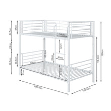 Load image into Gallery viewer, Owen Single Metal Bunk Bed Frame - White