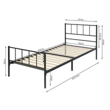 Load image into Gallery viewer, Keira Single Metal Bed Frame - Black
