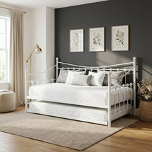 Load image into Gallery viewer, Hartz Single Metal Trundle Bed Frame - White