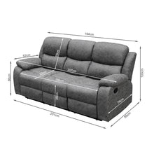 Load image into Gallery viewer, Wilson Manual 3 Seater Recliner Sofa - Grey