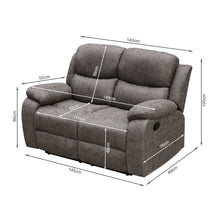 Load image into Gallery viewer, Wilson Manual 2 Seater Recliner Sofa - Brown