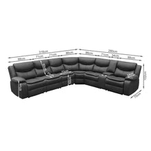 Load image into Gallery viewer, Mandan Electric Recliner Corner Sofa - Black