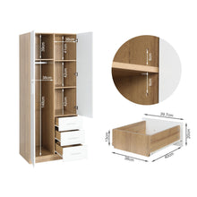 Load image into Gallery viewer, Harris 2 Door Wardrobe with 3 Drawers - Oak+White
