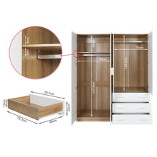 Load image into Gallery viewer, Harris 4 Door Wardrobe with 3 Drawers - Oak+White