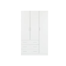 Load image into Gallery viewer, Tongass 3 Door Wardrobe with 3 Drawers - White