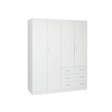 Load image into Gallery viewer, Tongass 4 Door Wardrobe with 3 Drawers - White