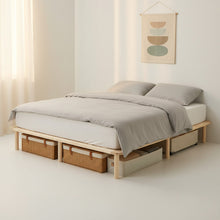 Load image into Gallery viewer, Ohio Queen Wooden Bed Base - Natural