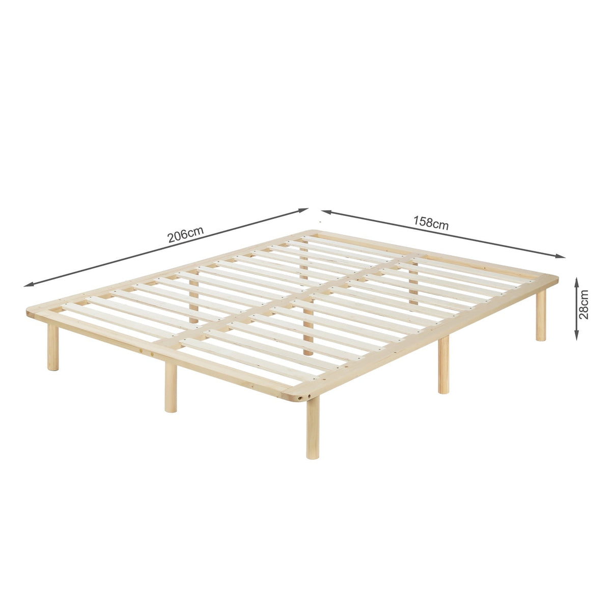 Ohio Queen Wooden Bed Base - Natural