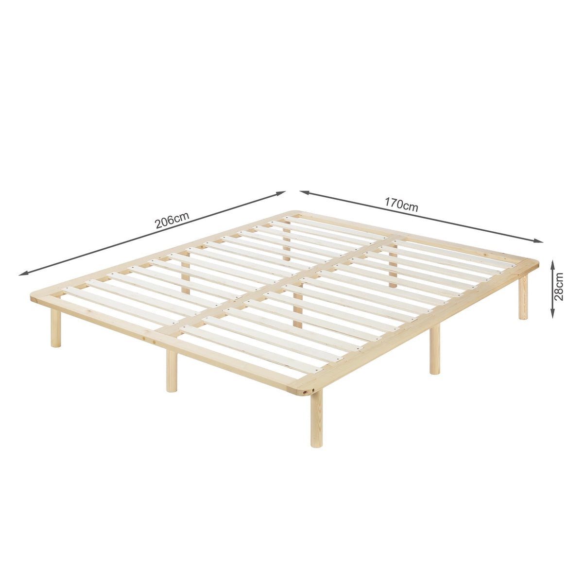 Ohio King Wooden Bed Base - Natural