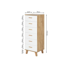 Load image into Gallery viewer, Alton Slim Tallboy 6 Drawers - Natural + White