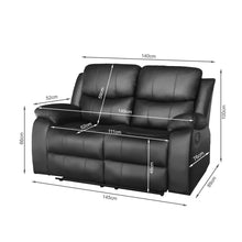 Load image into Gallery viewer, Wilson Manual 2 Seater Recliner Sofa - Black