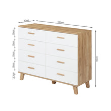 Load image into Gallery viewer, Alton Low Boy 8 Drawers - Natural + White