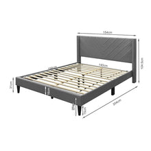 Load image into Gallery viewer, Bassie Double Bed Frame - Light Grey