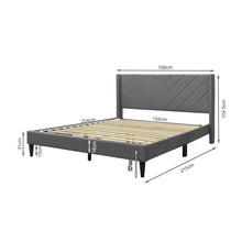 Load image into Gallery viewer, Bassie Queen Bed Frame - Light Grey