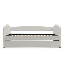 Load image into Gallery viewer, Castle Single Velvet Trundle Bed Frame - Beige