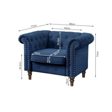 Load image into Gallery viewer, Chesley Velvet Occasional Chair - Navy Blue