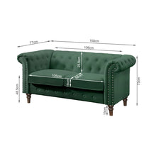 Load image into Gallery viewer, Chesley Velvet 2 Seater Sofa - Green