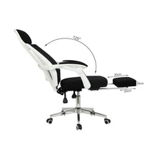 Load image into Gallery viewer, Melissa Office Chair with Footrest - Black + White
