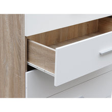 Load image into Gallery viewer, Bram Tallboy 5 Drawer Chest Dresser - Oak + White