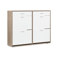Load image into Gallery viewer, Rotoroa 6 Drawer Shoe Cabinet Storage Rack - Oak + White