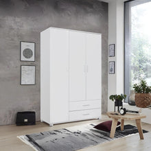 Load image into Gallery viewer, Bram 3 Door Wardrobe Cabinet with 2 Drawers - White