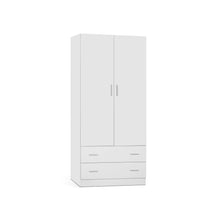 Load image into Gallery viewer, Bram 2 Door Wardrobe with 2 Drawers - White