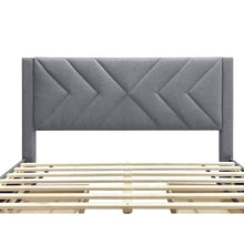 Load image into Gallery viewer, Haydon Queen Fabric Bed Frame with 4 Drawers - Light Grey