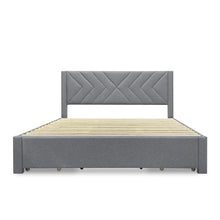 Load image into Gallery viewer, Haydon Super King Fabric Bed Frame with 4 Drawers - Light Grey