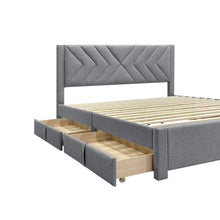 Load image into Gallery viewer, Haydon Super King Fabric Bed Frame with 4 Drawers - Light Grey