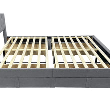 Load image into Gallery viewer, Thornton Queen Fabric Bed Frame with 4 Drawers - Light Grey