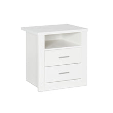Load image into Gallery viewer, Mateo Wooden Bedside Table with 2 Drawer - White
