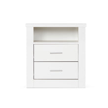 Load image into Gallery viewer, Mateo Wooden Bedside Table with 2 Drawer - White