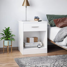 Load image into Gallery viewer, Clayton Bedside Table with Drawer - White