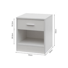 Load image into Gallery viewer, Clayton Bedside Table with Drawer - White