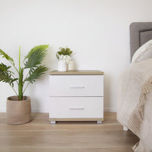 Load image into Gallery viewer, Bram Bedside Table - Oak + White
