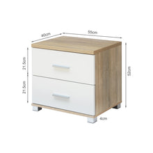 Load image into Gallery viewer, Bram Bedside Table - Oak + White