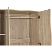 Load image into Gallery viewer, Bram 3 Door Wardrobe Cabinet with Mirror - Oak