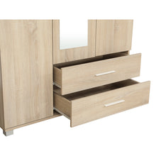 Load image into Gallery viewer, Bram 3 Door Wardrobe Cabinet with Mirror - Oak