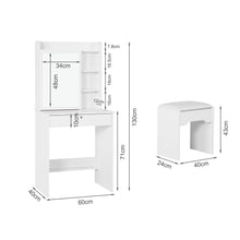 Load image into Gallery viewer, Cyclamen Dressing Table with Drawers Set 2pcs - White