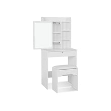 Load image into Gallery viewer, Cyclamen Dressing Table with Drawers Set 2pcs - White