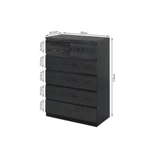 Load image into Gallery viewer, Tongass Wooden 6 Drawers Tallboy - Black