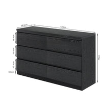Load image into Gallery viewer, Tongass Wooden 6 Drawers Lowboy - Black